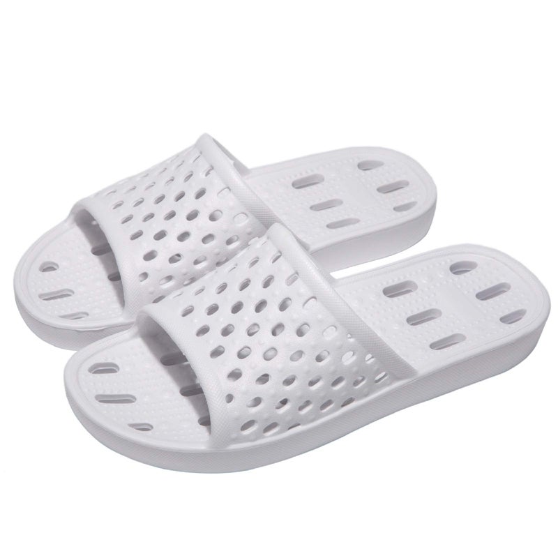 WOTTE Shower Sandals Women Quick Drying Bath Slippers Non Slip Dorm Shoes Size 8 White - Image 1
